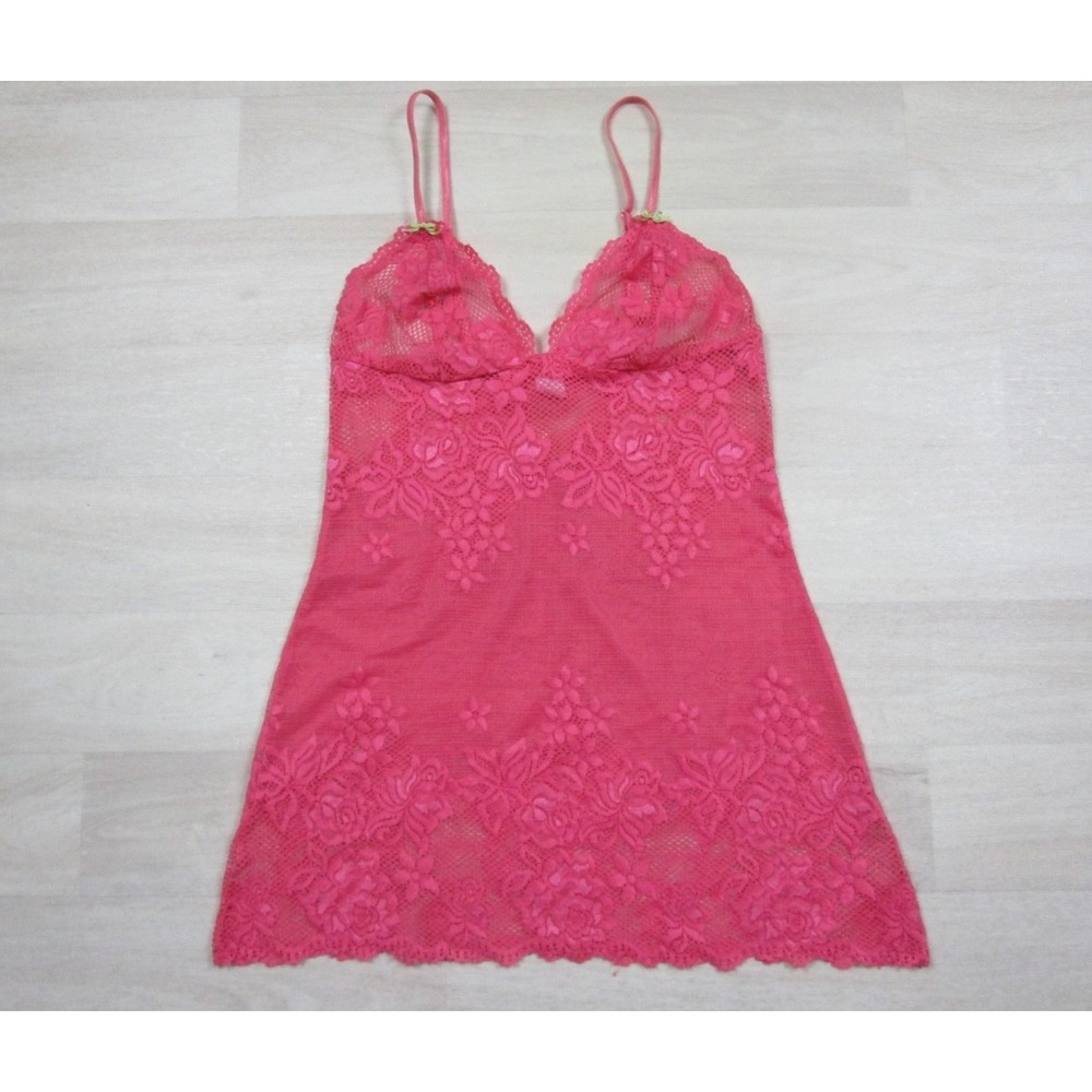 Vintage Y2K Victorias Secret Pink‎ Label Lace Bodycon Lingerie (XS) Barbie Sheer